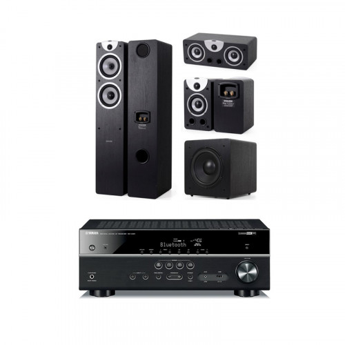 Receiver Yamaha RX-V481 + Boxe podea Dynavoice Magic F6 EX + Boxa centru Dynavoice Magic C4 EX + Boxe raft Dynavoice Magic S4 EX + Subwoofer Dynavoice Magic Sub 8