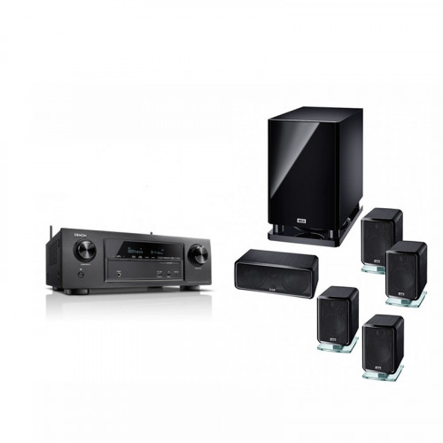 RECEIVER AV 7.2 DENON AVR-X1300W BLACK. WI-FI. AIRPLAY. BLUETOOTH. 4K ULTRA HD. HDCP 2.2 + Sistem 5.1 Heco Ambient 5.1A