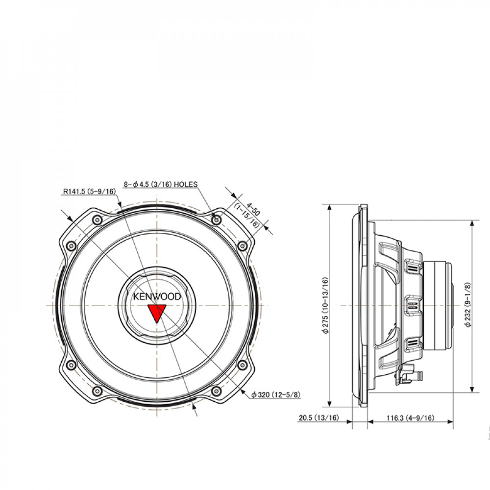 Difuzor subwoofer Kenwood KFC-PS2516W