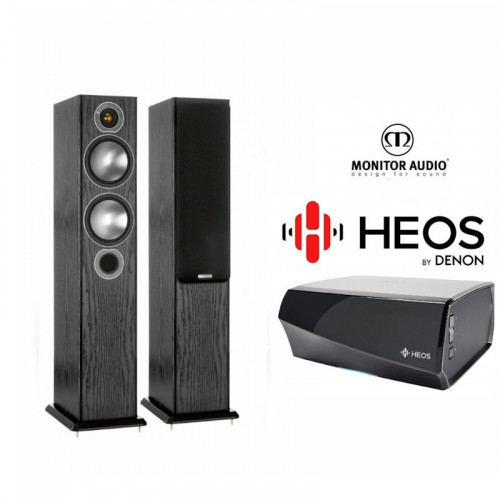 Amplificator Denon Heos Amp + Boxe podea Monitor Audio Bronze 5
