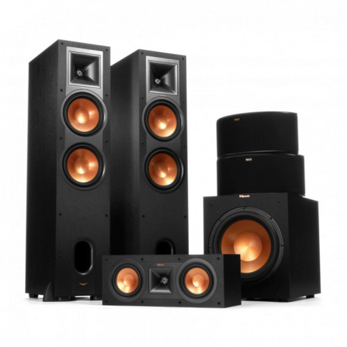 BOXE PODEA KLIPSCH REFERENCE R-28F + BOXA CENTRU KLIPSCH REFERENCE R-25C + Boxe Klipsch Reference R-14S + SUBWOOFER KLIPSCH REFERENCE R-12SW