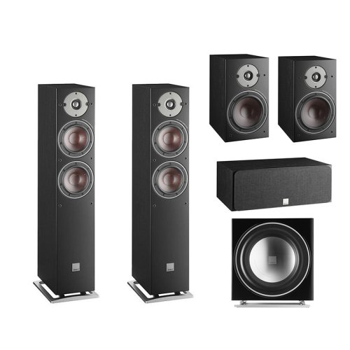 Boxe podea Dali Oberon 7 + Boxe raft Dali Oberon 1 + Boxa centru Dali Oberon Vokal + Subwoofer Dali SUB E-12 F