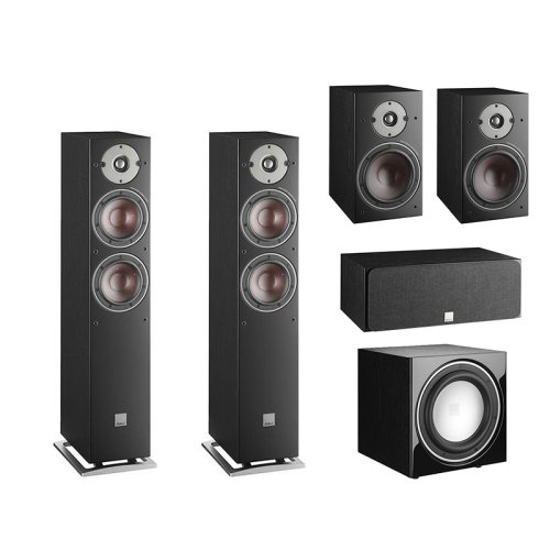 Boxe podea Dali Oberon 5 + Boxe raft Dali Oberon 1 + Boxa centru Dali Oberon Vokal + Subwoofer Dali SUB E-9 F