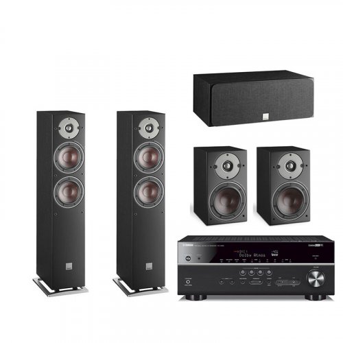 Pachet boxe podea Dali Oberon 5 + raft Dali Oberon 1 + centru Dali Oberon Vokal + Receiver AV Yamaha RX-V685