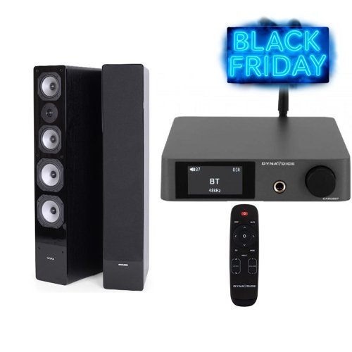 Amplificator stereo Dynavoice CA802BT cu Bluetooth + Boxe Podea Dynavoice Challenger M-65 EX V.4