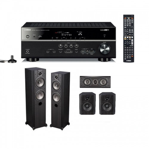 Receiver Yamaha RX-V477 +  Boxe Wharfedale Vardus VR-300 5.0 Pack